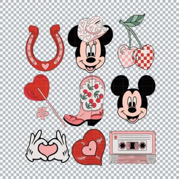 Cowboy Mickey Minnie Valentine SVG | Printable Designs