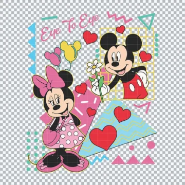Eye To Eye Mickey And Minnie SVG | Ready for Print & Cut