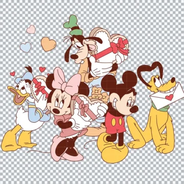 Mickey And Friends Heart Valentine SVG | Printable Art
