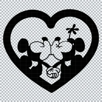 Mickey & Minnie Kiss Hands SVG | Digital Art