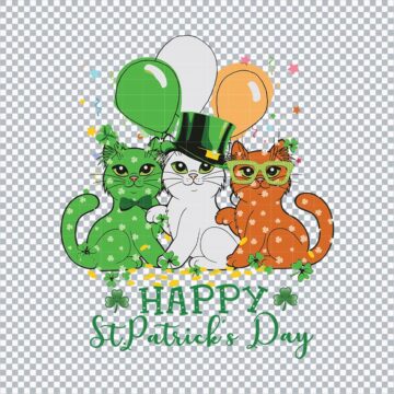 Cats Happy St Patricks Day SVG, PNG, DXF, EPS for Cricut, Printing or More - Instant Download