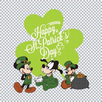 Disney Characters Lucky Happy St Patricks SVG, PNG, DXF, EPS for Cricut, DIY Crafts or More - Instant Access