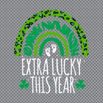 Extra Lucky This Year Leopard Rainbow SVG, PNG, DXF, EPS for Cricut, Printing or More - Instant Download