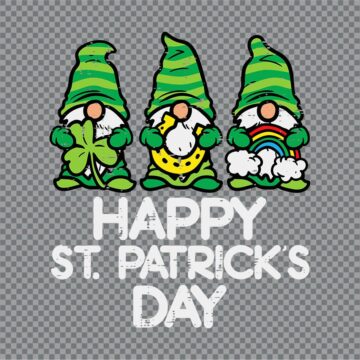 Gnomes Lucky Happy St. Patricks Day SVG, PNG, DXF, EPS for Cricut, Silhouette or More - Quick Download