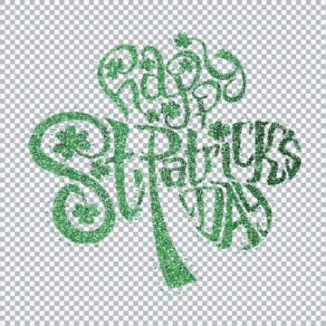 Happy St.Patricks Day Shamrock Glitter Irish SVG, PNG, DXF, EPS for Silhouette, DIY Crafts or More - Quick File Access