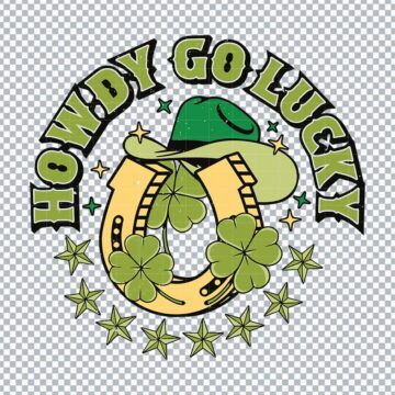 Howdy Go Lucky Cowboy Hat St.Patrick's Day SVG, PNG, DXF, EPS for Cricut, Craft Projects or More - Download Now