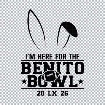 Im Here For The Benito Bowl Outline SVG, PNG, DXF, EPS, AI for Silhouette, DIY Crafts or More - Instant Access