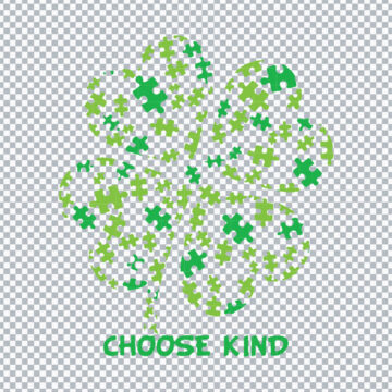 Autism Clover leaf Choose Kind St Patrick Day SVG, PNG, DXF, EPS for Cricut, Silhouette or More - Quick Download