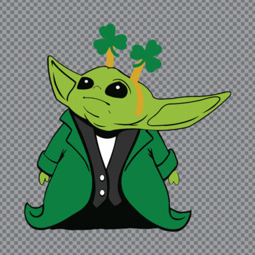 Baby Yoda St Patrick Day SVG, PNG, DXF, EPS for Silhouette, Printing or More - Fast Download