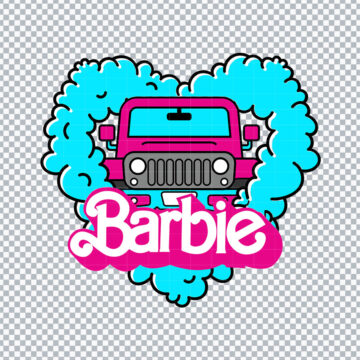 Barbie Car Heart SVG PNG, DXF, EPS for Cricut, DIY Crafts or more - Instant Access