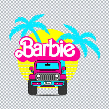 Barbie Jeep SVG PNG, DXF, EPS for Cricut, Card Making or more - Multi-Format Files