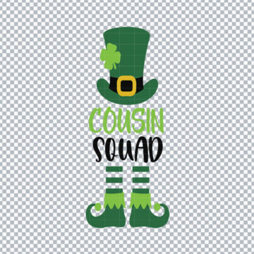 Cousin Squad Leprechaun St Patricks Day SVG, PNG, DXF, EPS for Vector Design, Printing or More - Editable Files