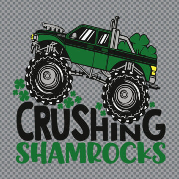 Crushing Shamrocks Monster Truck St Patricks Day SVG, PNG, DXF, EPS for Cricut, DIY Printing or More - Print & Cut Ready