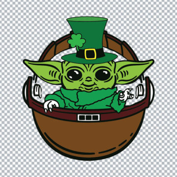 Cute Baby Yoda Saint Patrick SVG, PNG, DXF, EPS for Sublimation, Printing or More - Ready to Download