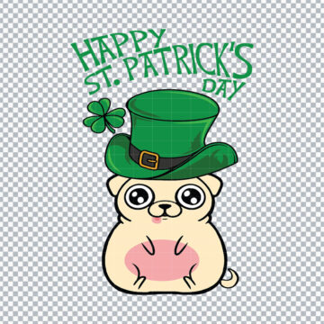 Cute Dog Leprechaun Hat Happy St. Patrick's Day SVG, PNG, DXF, EPS for Sublimation, DIY Crafts or More - Download in Seconds