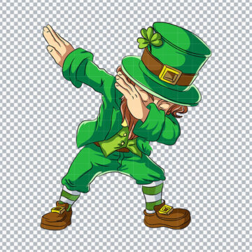 Dabbing Leprechaun St Patricks Day SVG, PNG, DXF, EPS for Graphic Design, DIY Crafts or More - Digital Files
