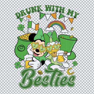 Disney Drunk With My Besties St. Patricks Day SVG, PNG, DXF, EPS for Cricut, Paper Crafts or More - No Login Required