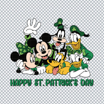 Disney Friends Happy St.Patrick's Day SVG, PNG, DXF, EPS for Cricut, Scrapbooking or More - No Account Needed