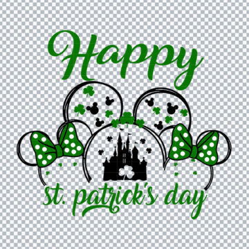 Disney Happy St.Patrick's Day SVG, PNG, DXF, EPS for Cricut, Vinyl Crafts or More - No Registration Needed