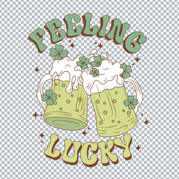 Feeling Lucky Beer Clovers St. Patricks Day SVG, PNG, DXF, EPS for Cricut, Vinyl Printing or More - Easy Download