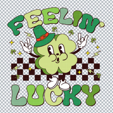 Feeling Lucky Clover Dancing St Patricks Day SVG, PNG, DXF, EPS for Cricut, Sublimation Crafts or More - Instant File Access