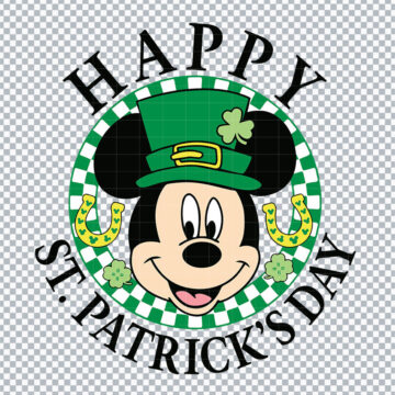 Funny Mickey Happy St Patricks Day SVG, PNG, DXF, EPS for Adobe Illustrator, Printing or More - One-Click Download