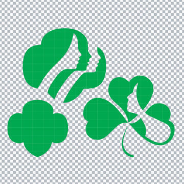 Girl Scout Trefoil St Patrick Svg Woman SVG, PNG, DXF, EPS for Photoshop, Printing or More - Digital File Download