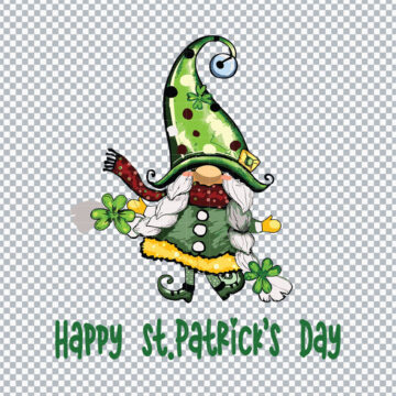 Gnome Girl Happy St.Patrick's Day SVG, PNG, DXF, EPS for Vector Editing, Printing or More - Digital Files