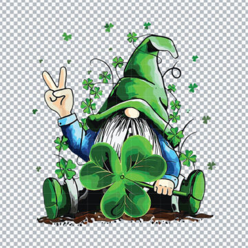 Gnome Shamrock St Patricks Day SVG, PNG, DXF, EPS for Sticker, Cricut or More - Multi-Format Files