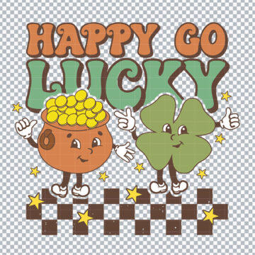Happy Go Lucky St.Patrick's Day SVG, PNG, DXF, EPS for Printing, Creative Projects or More - No Account Needed