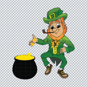 Leprechaun Pot Of Gold St Patricks Day SVG, PNG, DXF, EPS for DIY Crafts, Printing or More - Free Download