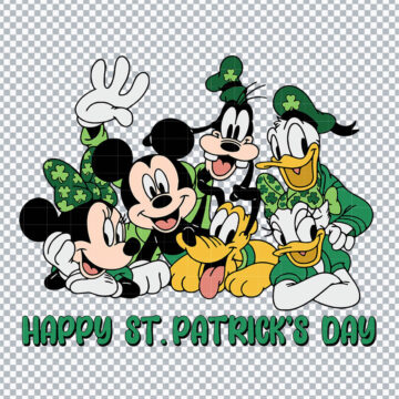 Mickey & Friends Happy St.Patrick's Day SVG, PNG, DXF, EPS for Handmade Crafts, Printing or More - Free Digital Download