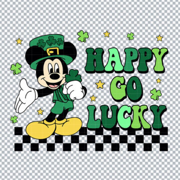 Mickey Happy Go Lucky St.Patrick's Day SVG, PNG, DXF, EPS for DIY Projects, Printing or More - Free File Download