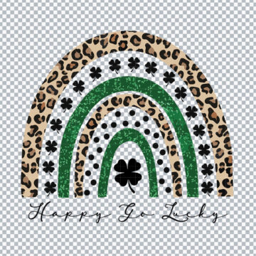 Rainbow Happy Go Lucky St Patrick's Day SVG, PNG, DXF, EPS for Digital Design, Craft Projects or More - Download Free