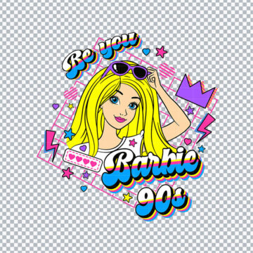 Retro 90s Barbie Girl SVG, PNG, DXF, EPS for Silhouette, DIY Crafts or more - Multi-Format Files