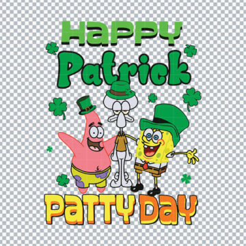 Spongebob Friends Happy Patrick Patty Day SVG, PNG, DXF, EPS for Clipart, DIY Crafts or More - Digital Download