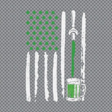 Irish American Flag Draft Beer Shamrock SVG, PNG, DXF, EPS for Clipart, Printing or More - Printable Designs