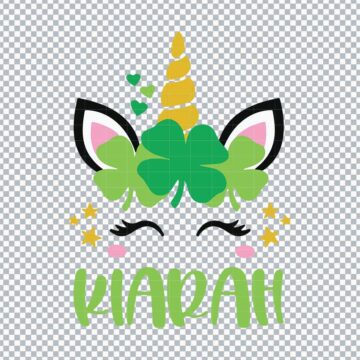 Kiarah Unicorn Shamrock St Patrick Day SVG, PNG, DXF, EPS for Cricut, Mug Printing or More - Instant Download