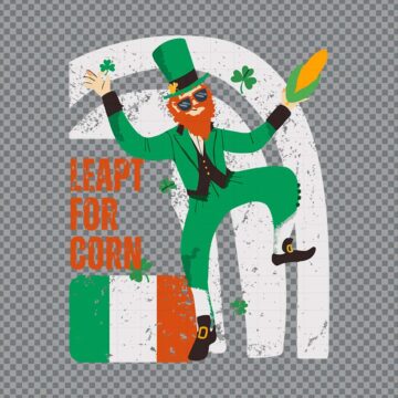 Leapt For Corn St Patricks Day Funny SVG, PNG, DXF, EPS for Silhouette, Printing or More - Digital Download