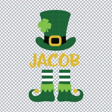 Leprechaun Jacob Boy St Patrick's Day SVG, PNG, DXF, EPS for Silhouette, DIY Crafts or More - Instant Access