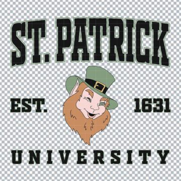 Leprechaun St Patricks University Est 1631 SVG, PNG, DXF, EPS for Printing, Craft Projects or More - Free Download
