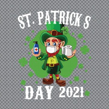 Leprechaun Wearing Mask St. Patrick's Day SVG, PNG, DXF, EPS for Clipart, DIY Crafts or More - Digital Download