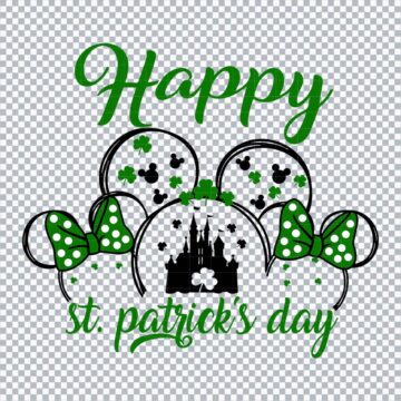 Mickey Minnie Castle Happy St Patricks Day SVG, PNG, DXF, EPS for Sublimation, DIY Crafts or More - Download in Seconds