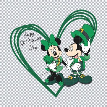 Mickey Minnie Love Happy St.Patricks Day SVG, PNG, DXF, EPS for Graphic Design, Printing or More - Digital File Download