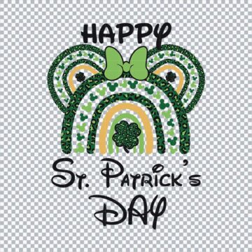 Minie Rainbow Happy St Patricks Day SVG, PNG, DXF, EPS for Graphic Design, DIY Crafts or More - Digital Files