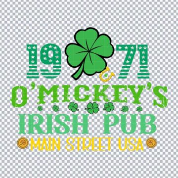 1971 O mickeys Irish Pub Main Street USA PNG for Sublimation, Tumbler Printing or More - Download Now