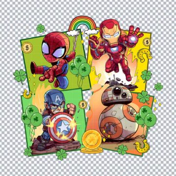 Avengers Shamrock St Patrick's Day PNG for Sublimation, DIY Crafts or More - Digital Files
