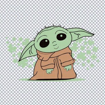 Baby Yoda Clover St.Patrick's Day PNG for T-Shirt Printing, DIY Crafts or More - Digital Download