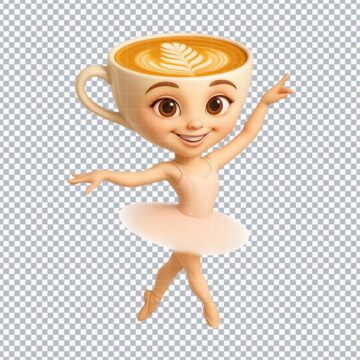 Ballerina Cappuccina Italian Brainrot PNG for Sublimation, DIY Crafts or More - Digital Files