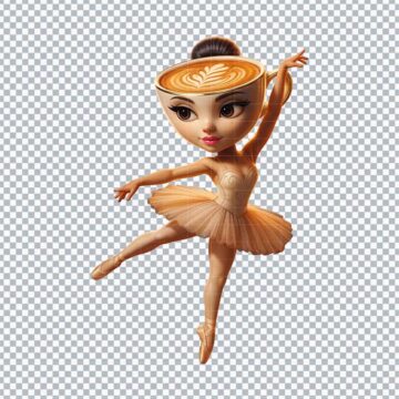 Ballerina Cappuccina Brainrot PNG for Sublimation, Tumbler Printing or More - Download Now
